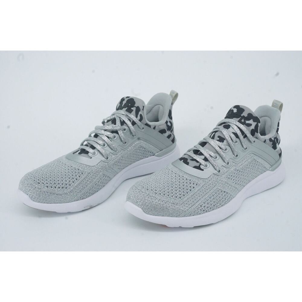 APL Techloom Tracer Knit Training Grey Low Top Sneaker SZ 37 $258 Womens Silver - Picture 9 of 11